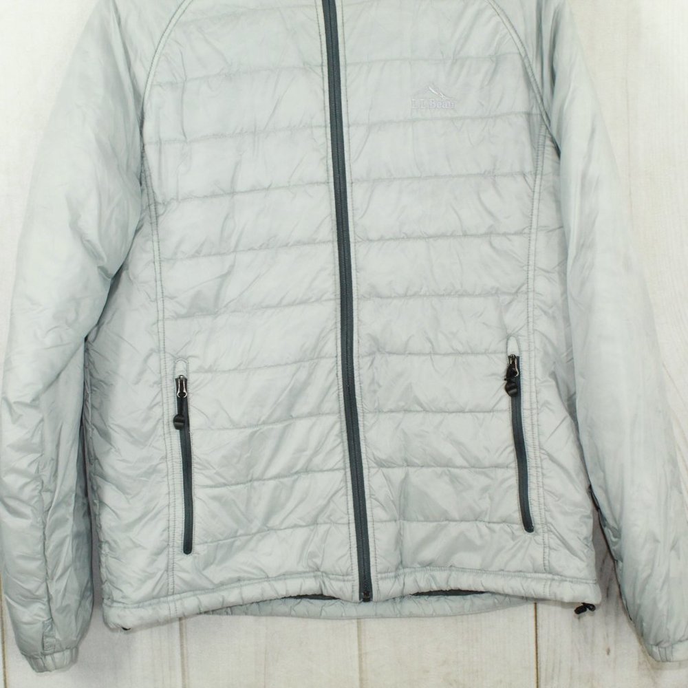 LL BEAN Gray Weather Challenge Full-Zip Primaloft Insulated Jacket Size M R - Picture 4 of 11